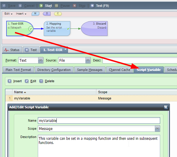 create script variable