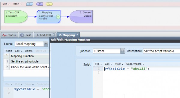 Set the script variable