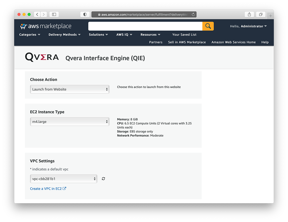 AWS EC2 - Action, Instance Type, and VPC Settings