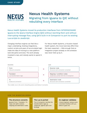 Nexus Health Systems: migrating from Iguana to QIE